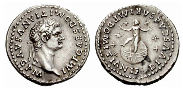 Domitian Coin with Seven Stars